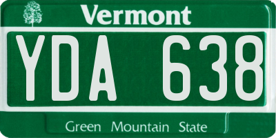 VT license plate YDA638