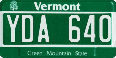 VT license plate YDA640