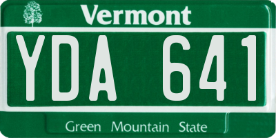 VT license plate YDA641