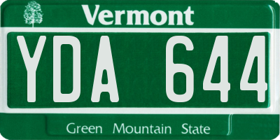 VT license plate YDA644