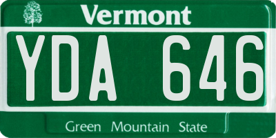 VT license plate YDA646