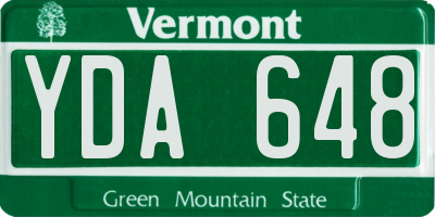 VT license plate YDA648