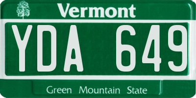 VT license plate YDA649