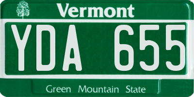 VT license plate YDA655