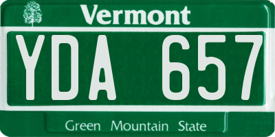 VT license plate YDA657
