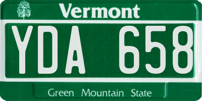 VT license plate YDA658