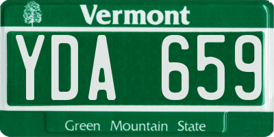VT license plate YDA659