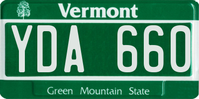 VT license plate YDA660