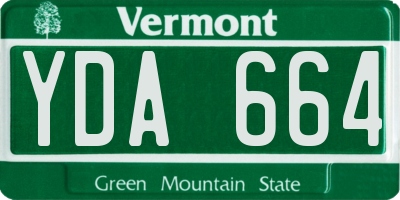VT license plate YDA664