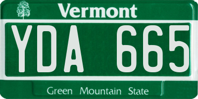 VT license plate YDA665