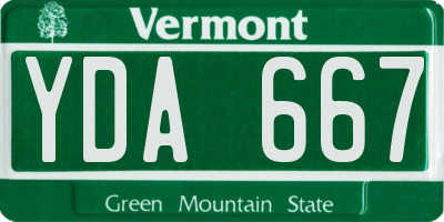 VT license plate YDA667