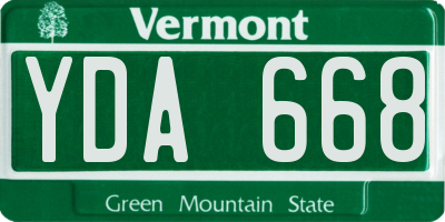 VT license plate YDA668