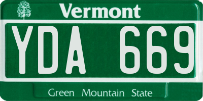 VT license plate YDA669