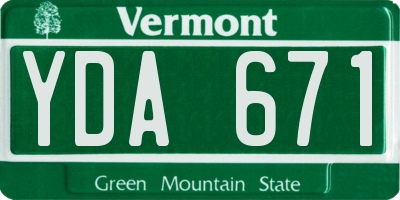 VT license plate YDA671