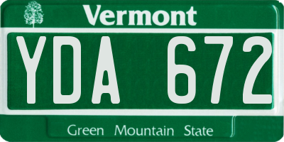 VT license plate YDA672