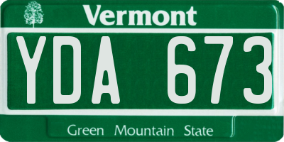 VT license plate YDA673