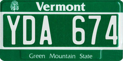 VT license plate YDA674
