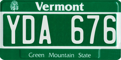 VT license plate YDA676