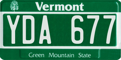 VT license plate YDA677