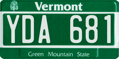 VT license plate YDA681
