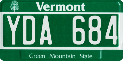 VT license plate YDA684