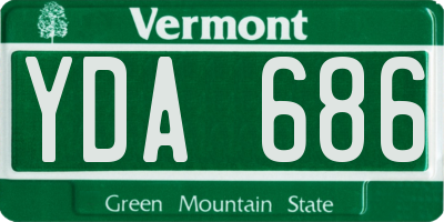 VT license plate YDA686