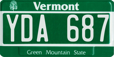 VT license plate YDA687