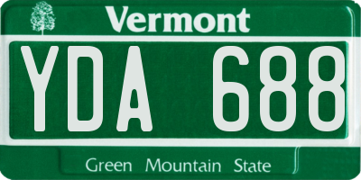 VT license plate YDA688