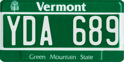 VT license plate YDA689