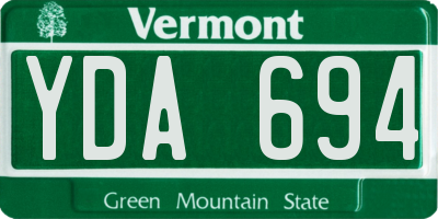 VT license plate YDA694