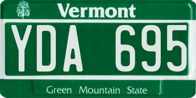 VT license plate YDA695
