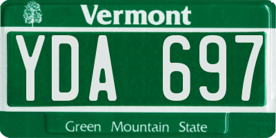 VT license plate YDA697