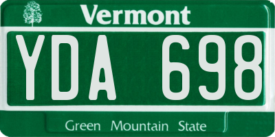 VT license plate YDA698