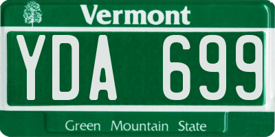 VT license plate YDA699