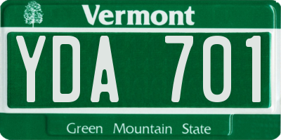 VT license plate YDA701