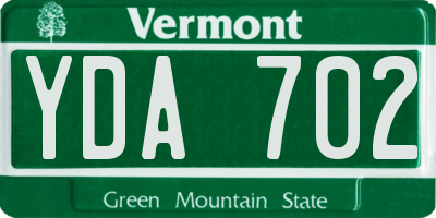 VT license plate YDA702