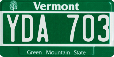 VT license plate YDA703