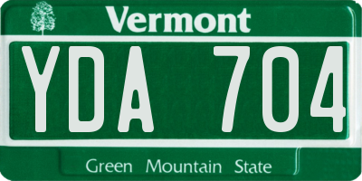 VT license plate YDA704