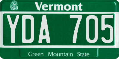 VT license plate YDA705