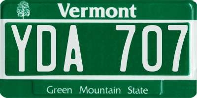 VT license plate YDA707