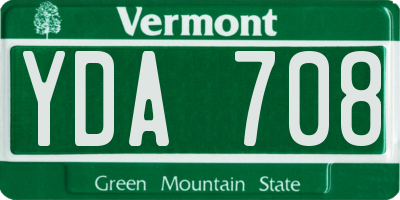 VT license plate YDA708