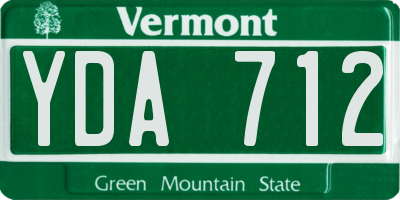 VT license plate YDA712