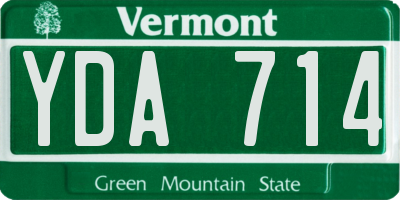 VT license plate YDA714