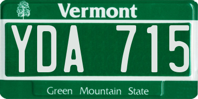VT license plate YDA715