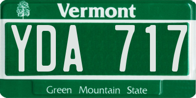 VT license plate YDA717