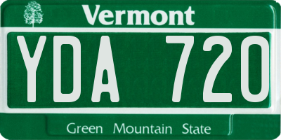 VT license plate YDA720