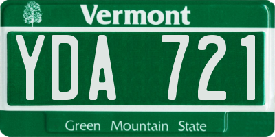 VT license plate YDA721
