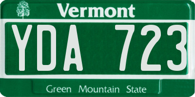 VT license plate YDA723