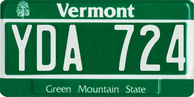 VT license plate YDA724