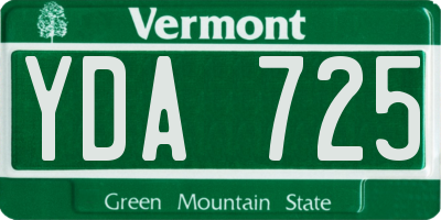 VT license plate YDA725